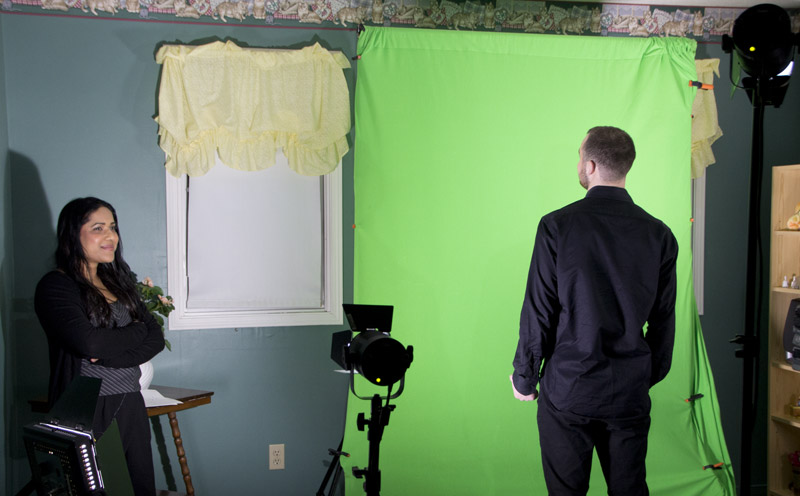 Aaron sees what the green screen offers.