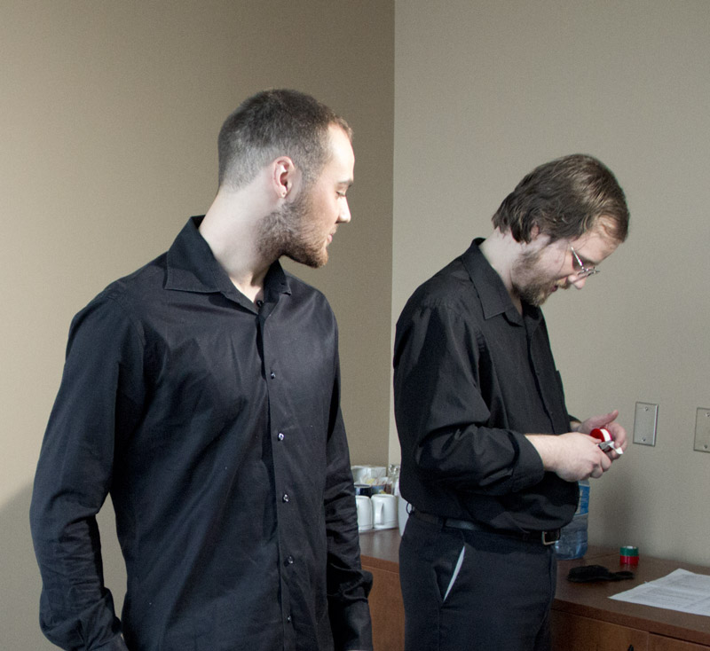 Aaron and Scott setting up the Audio.