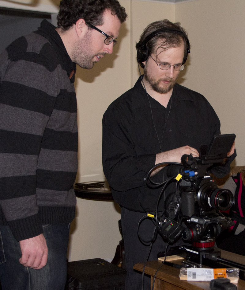 Jeff and Scott work on the opening shot.